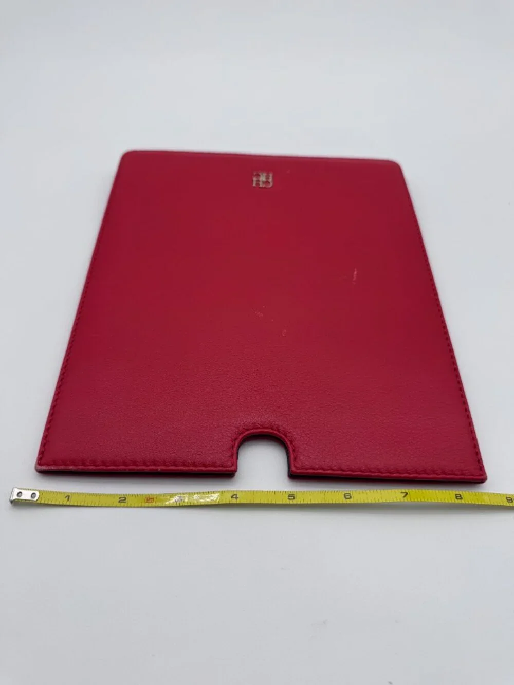 CH Carolina Herrera Red Leather Tablet/iPad Sleeve Case Pouch Authentic